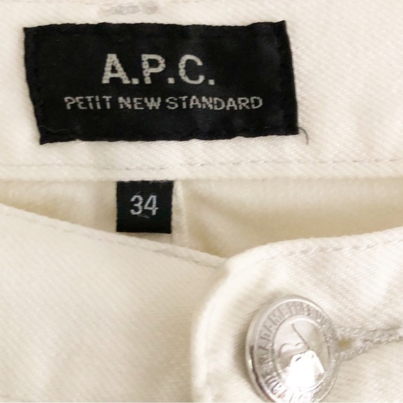 A.P.C. Petit New Standard Mens Distressed White Button Fly Jeans 34 - Picture 2 of 12